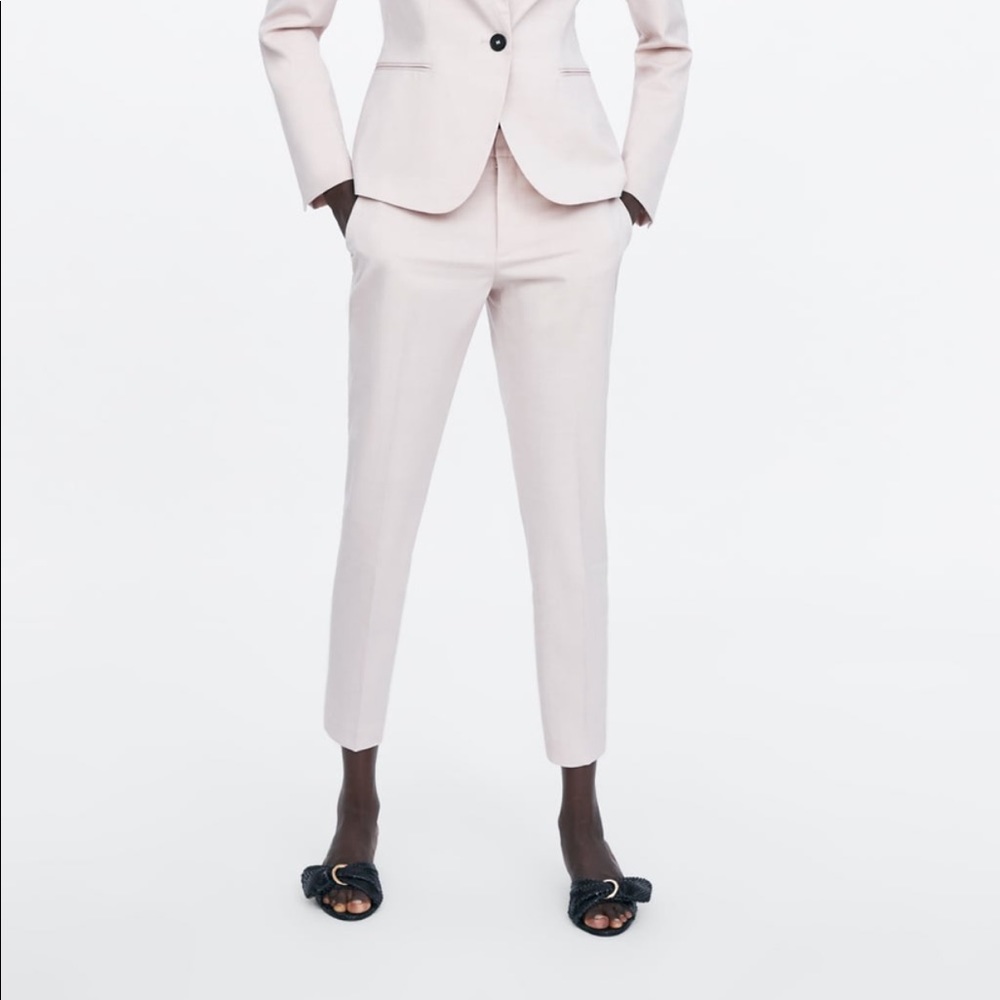 Zara cigarette pants pink